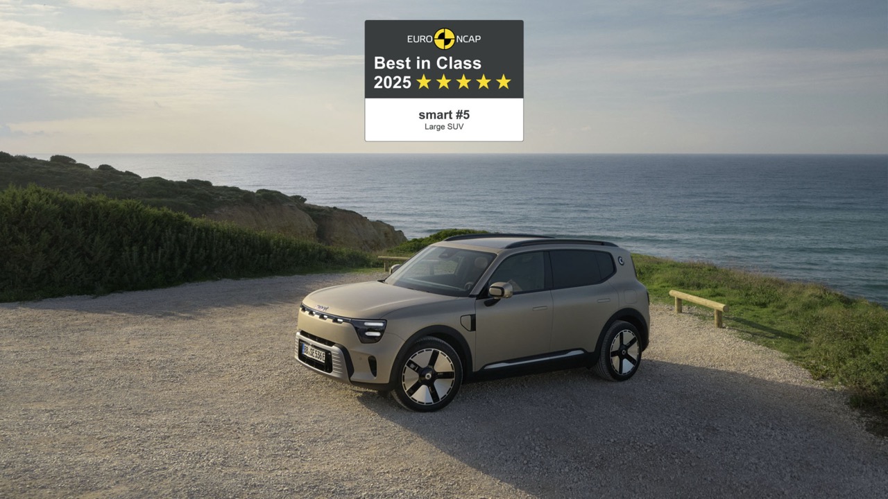 smart #5 荣膺 Euro NCAP 2025 年度最安全大型 SUV 殊荣